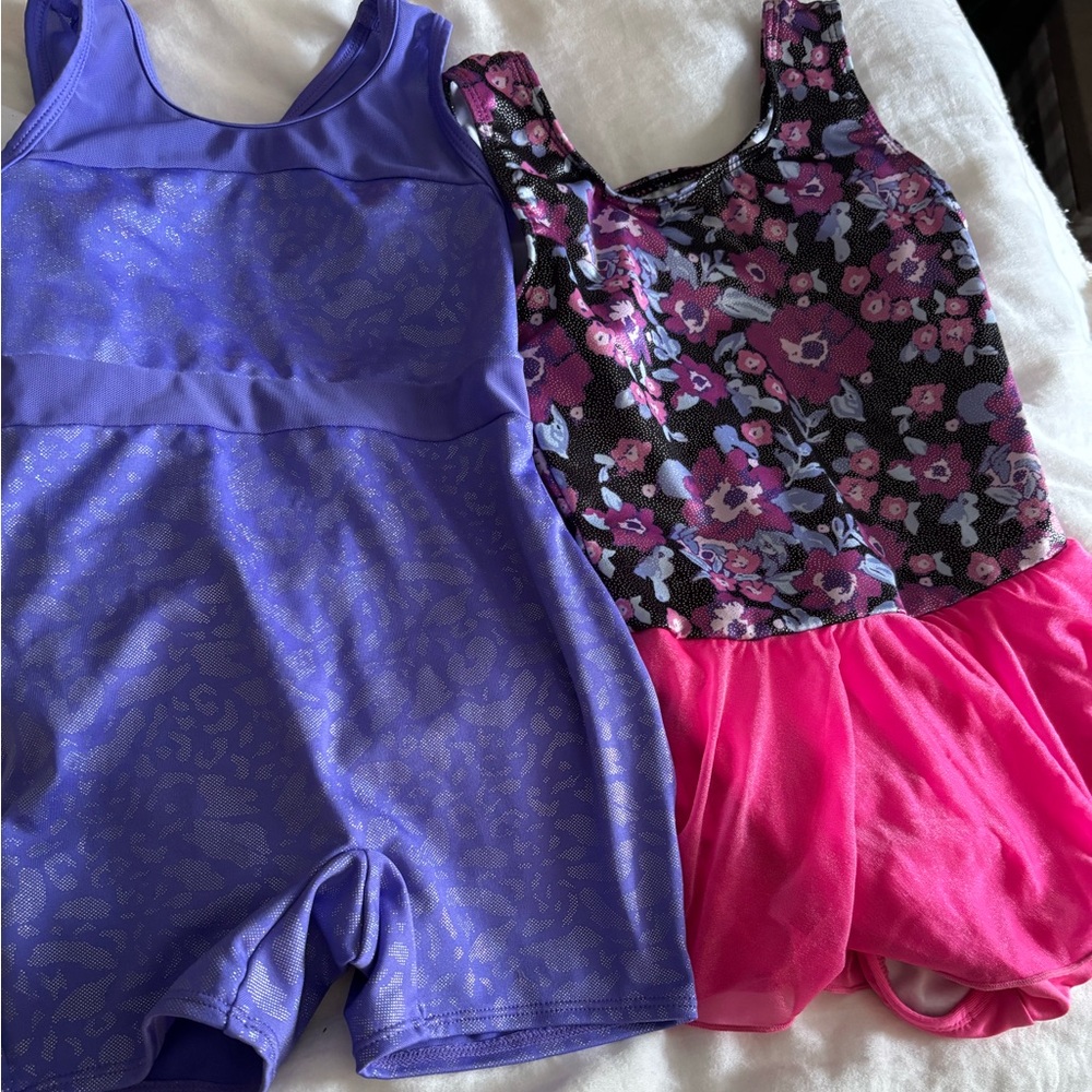 Girls' Purple and Pink Gymnastics Leotard Duo